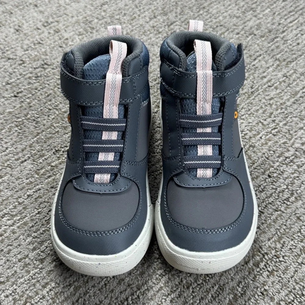 Bogs Youth Girls 12 Skyline Kicker Tall Sneaker Hook & Loop High Top Boot Grey